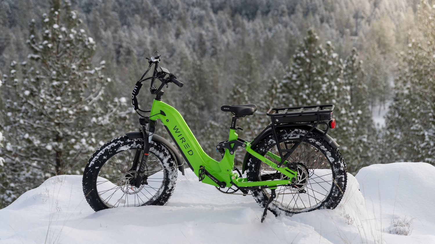 Green Wired Cruiser in the Snow