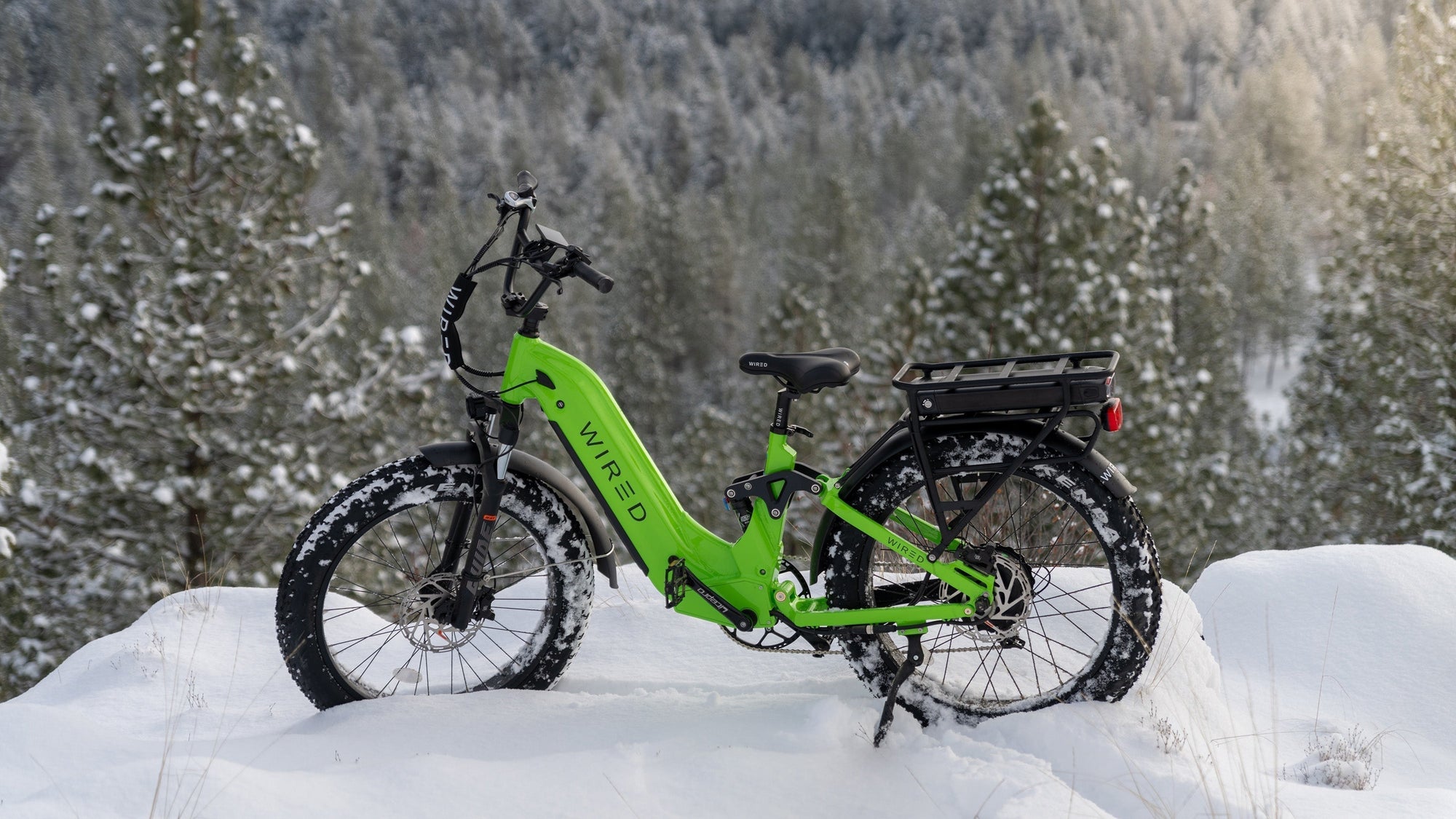 Green Wired Cruiser in the Snow