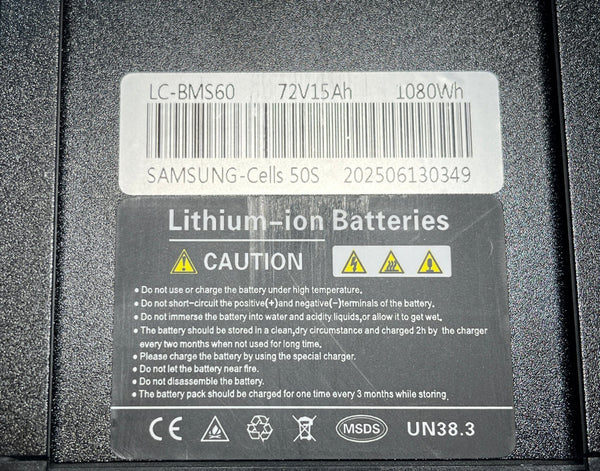 Battery for 72V Predators/Warriors and Scouts (Rear)